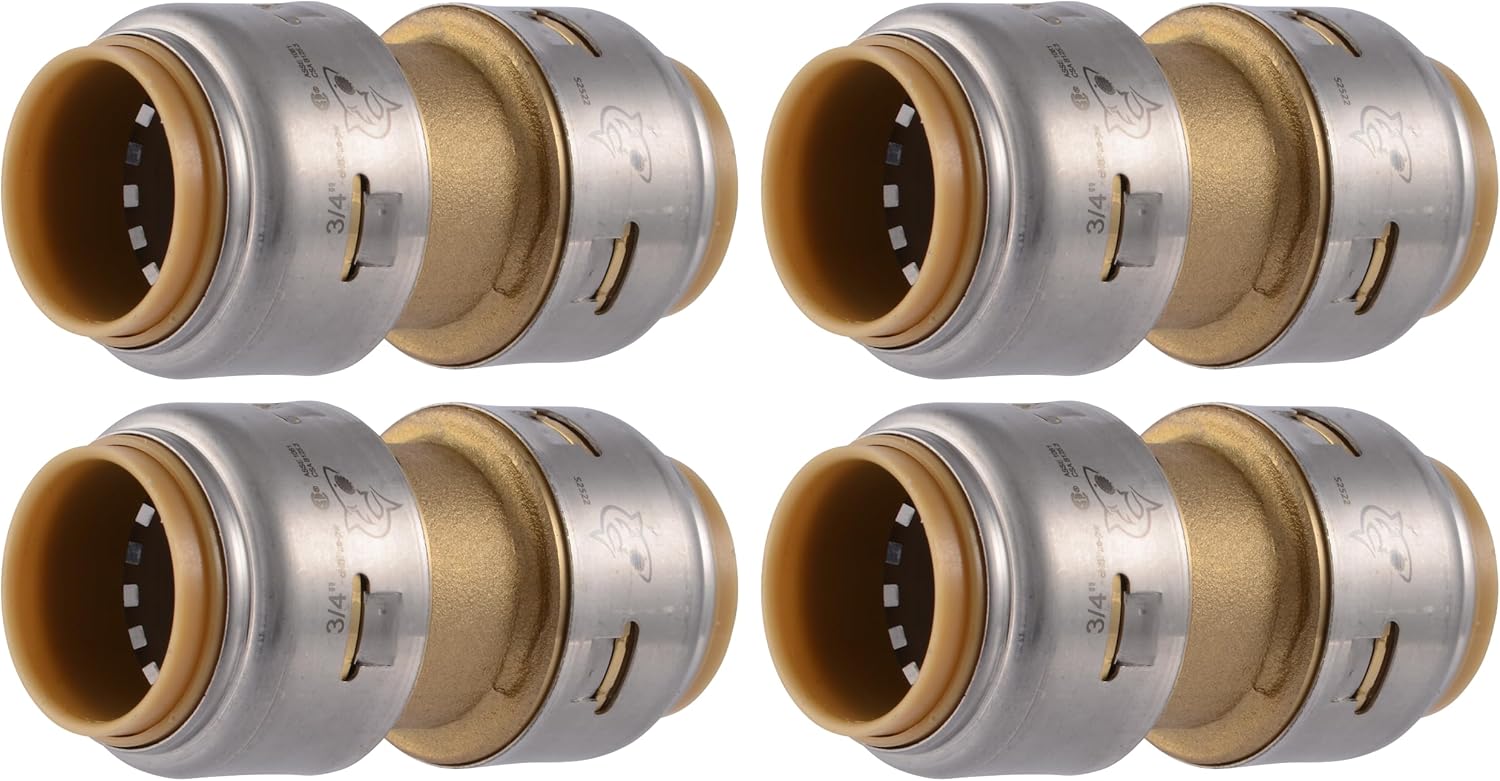SharkBite Max 3/4 Inch Coupling Pack of 4 for Easy Plumbing