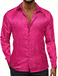 Hi-Tie Silk Mens Paisley Dress Shirt - Regular Fit, Elegant Look