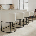 PU Leather Bar Stools Set of 4 - Modern 24in Counter Height Stools