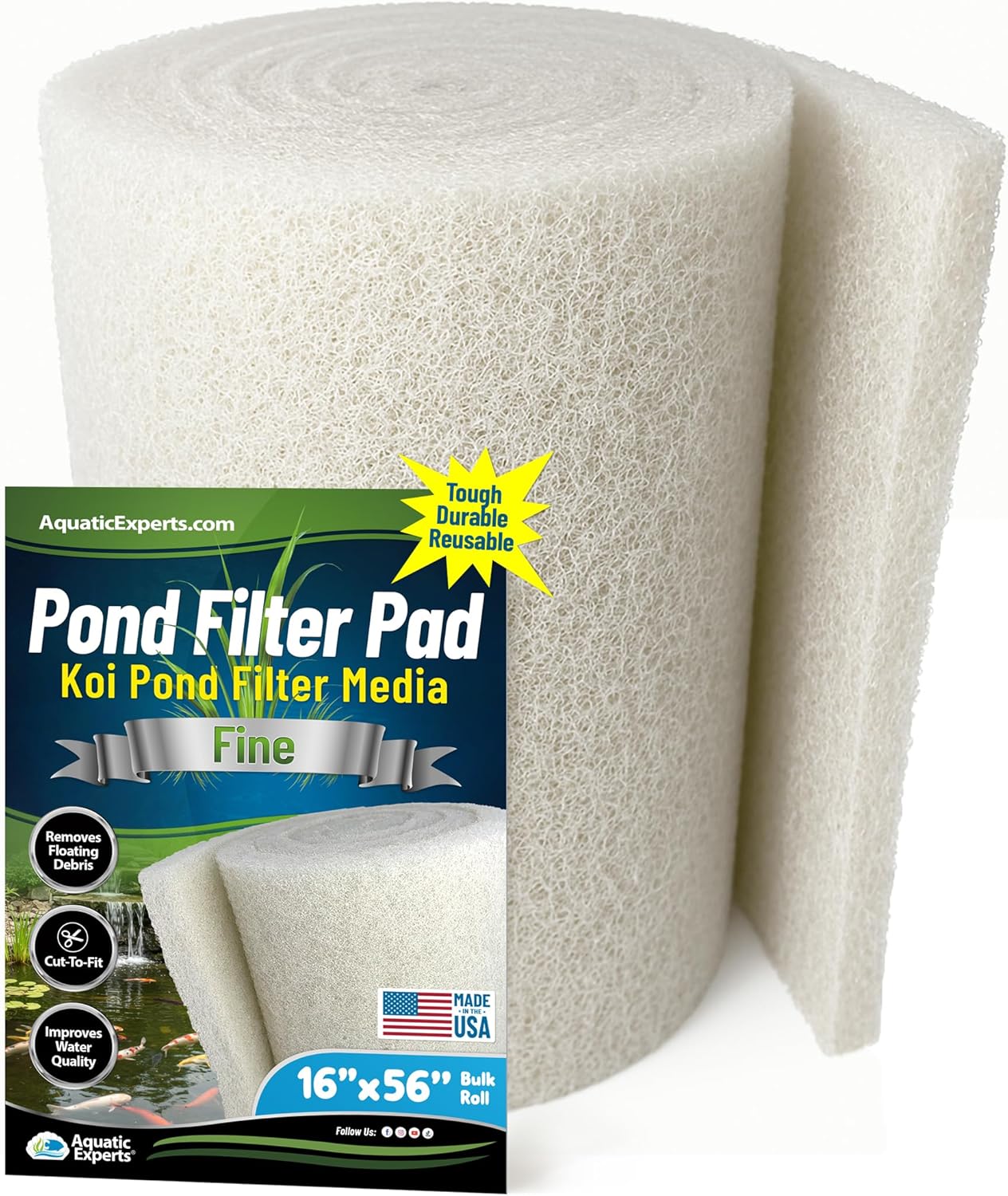 Classic Koi Pond Filter Pad FINE - Durable White Filter Media