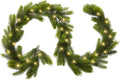9FT Real Touch Norfolk Pine Garland with Lights - Lifelike Holiday