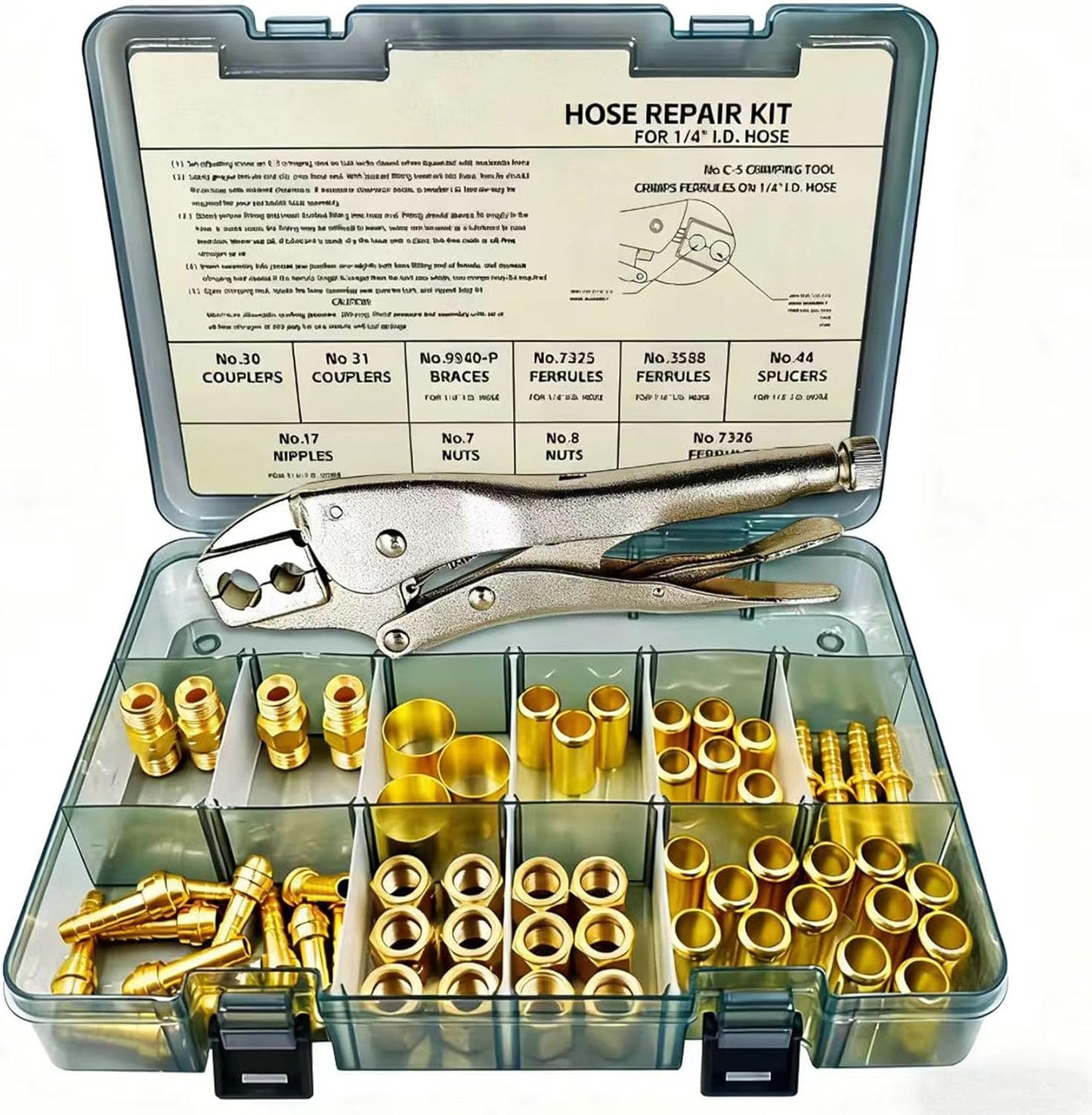 Hose Repair Kit for Torch and Air Hoses - Durable Crimper Tool