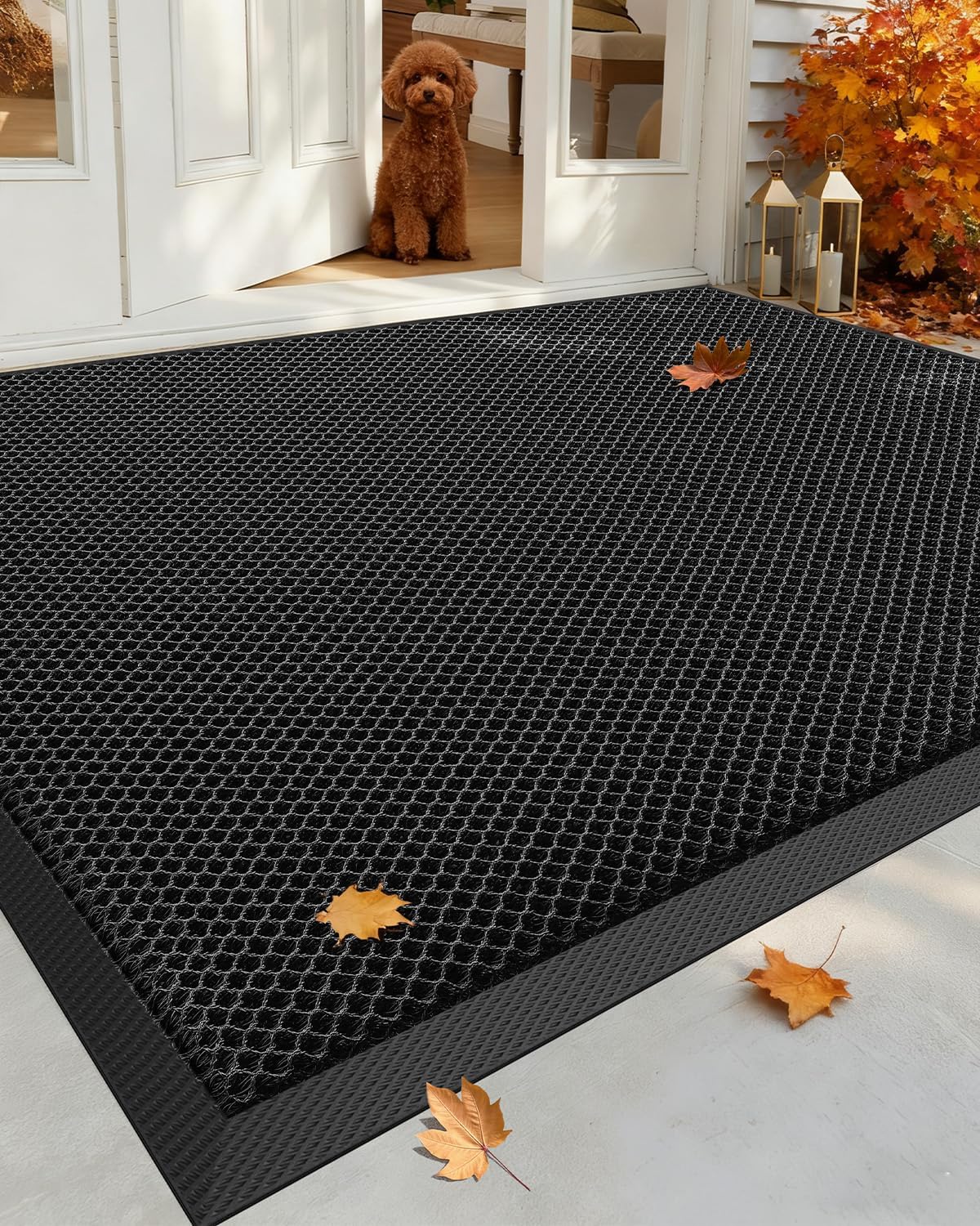 Color&Geometry High Stretch Elastic Silk Doormat for Entryways
