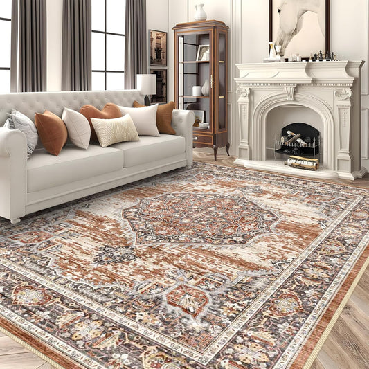 9x12 Area Rugs for Living Room: Washable Ultra Thin Rug