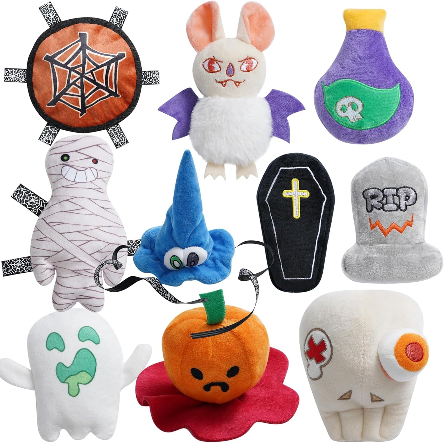10PC Halloween Dog Toys Set for Fun and Enrichment Playtime