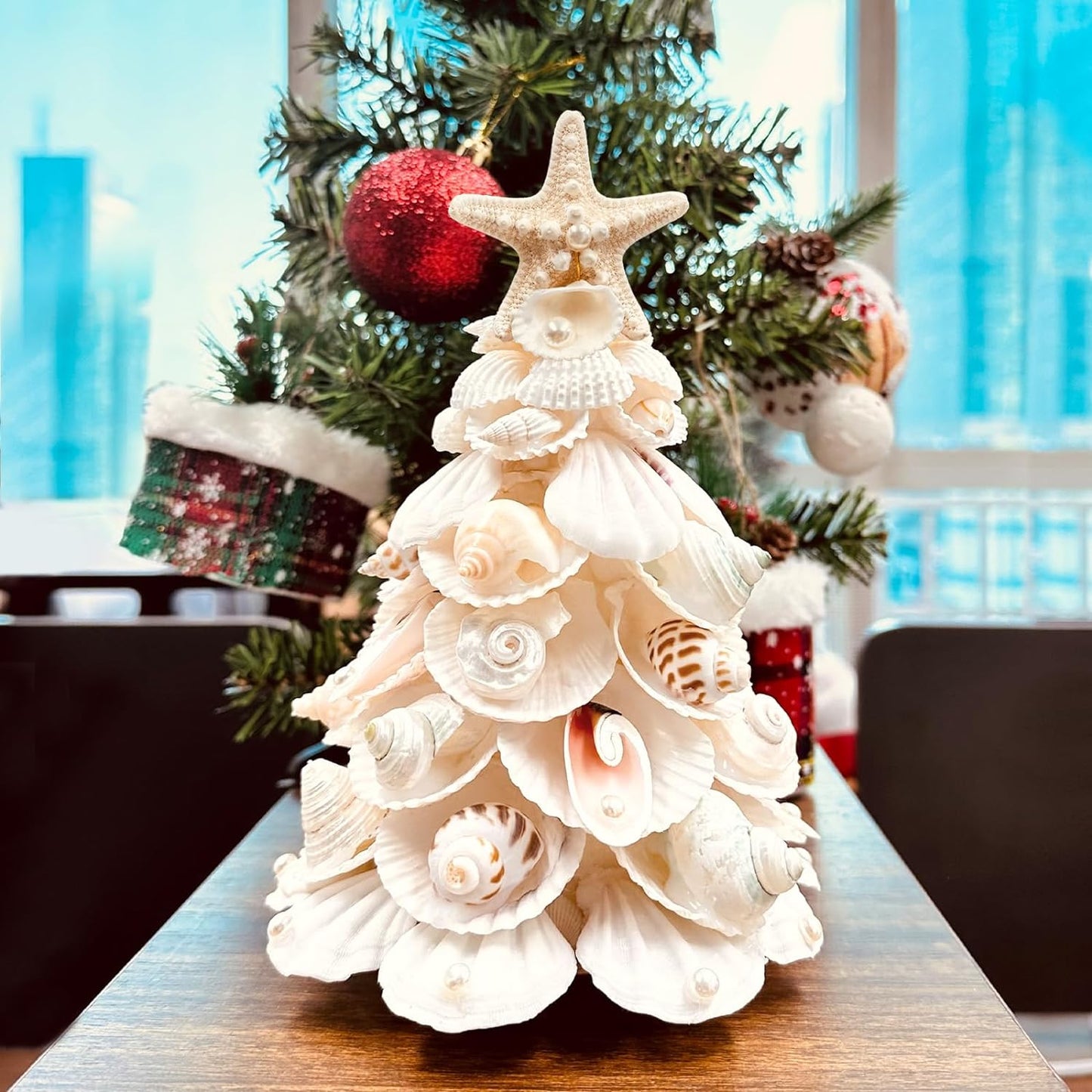 Handmade Sea Shell Christmas Tree for Beach Decor & Gifts
