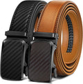 Men's Ratchet Belt 2 Pack - Click Leather Adjustable Fit