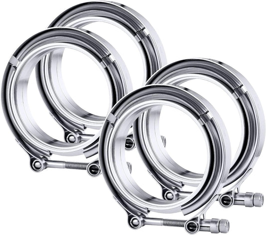 EVIL ENERGY 4PCS V Band Clamp with Flange for Exhaust Systems