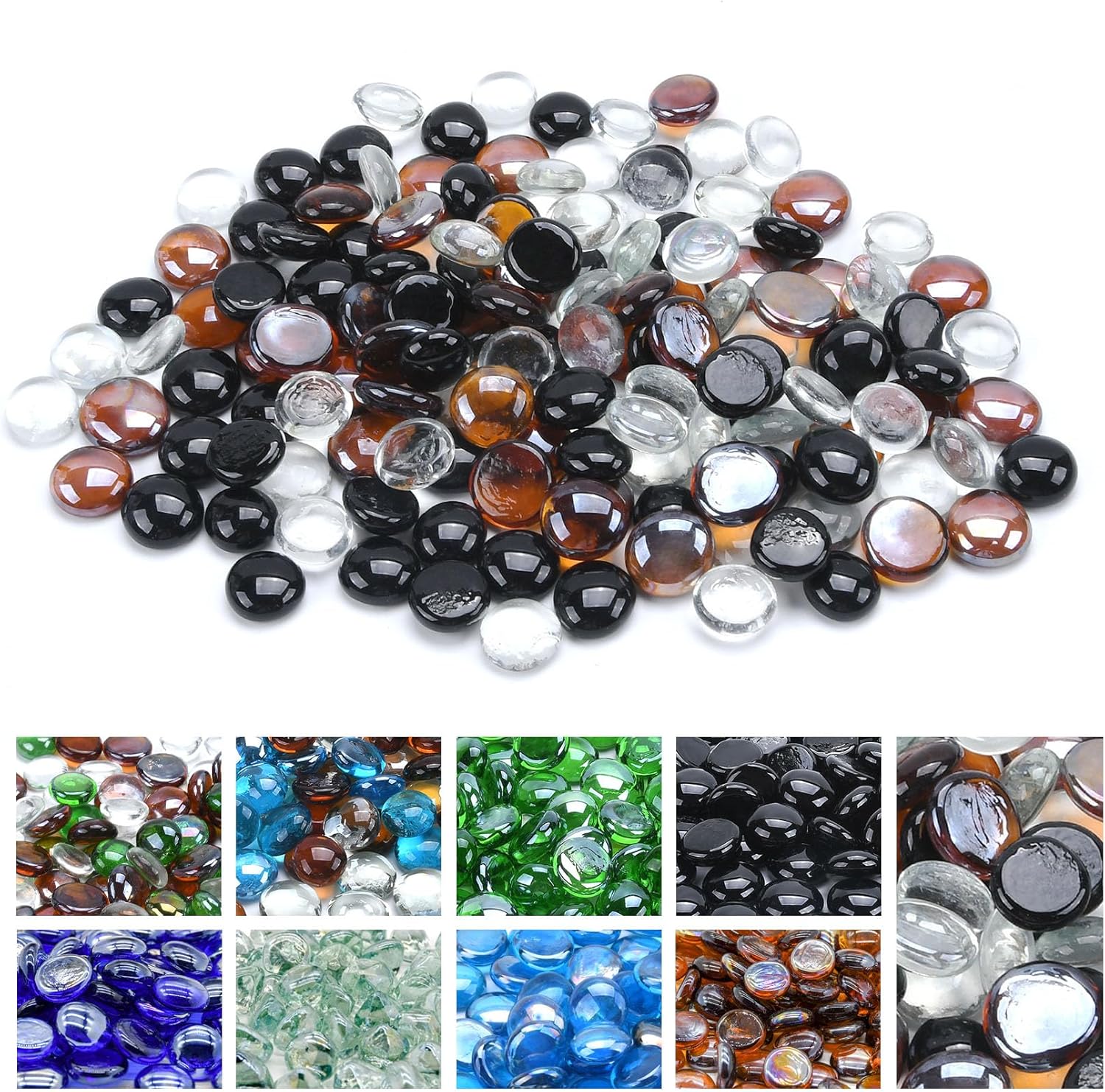 GasSaf Blended Fire Glass Beads for Outdoor Fire Pit