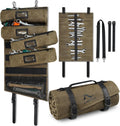 ARCFOX Vintage Oil Waxed Canvas Roll Up Tool Bag - Durable 25-Pocket