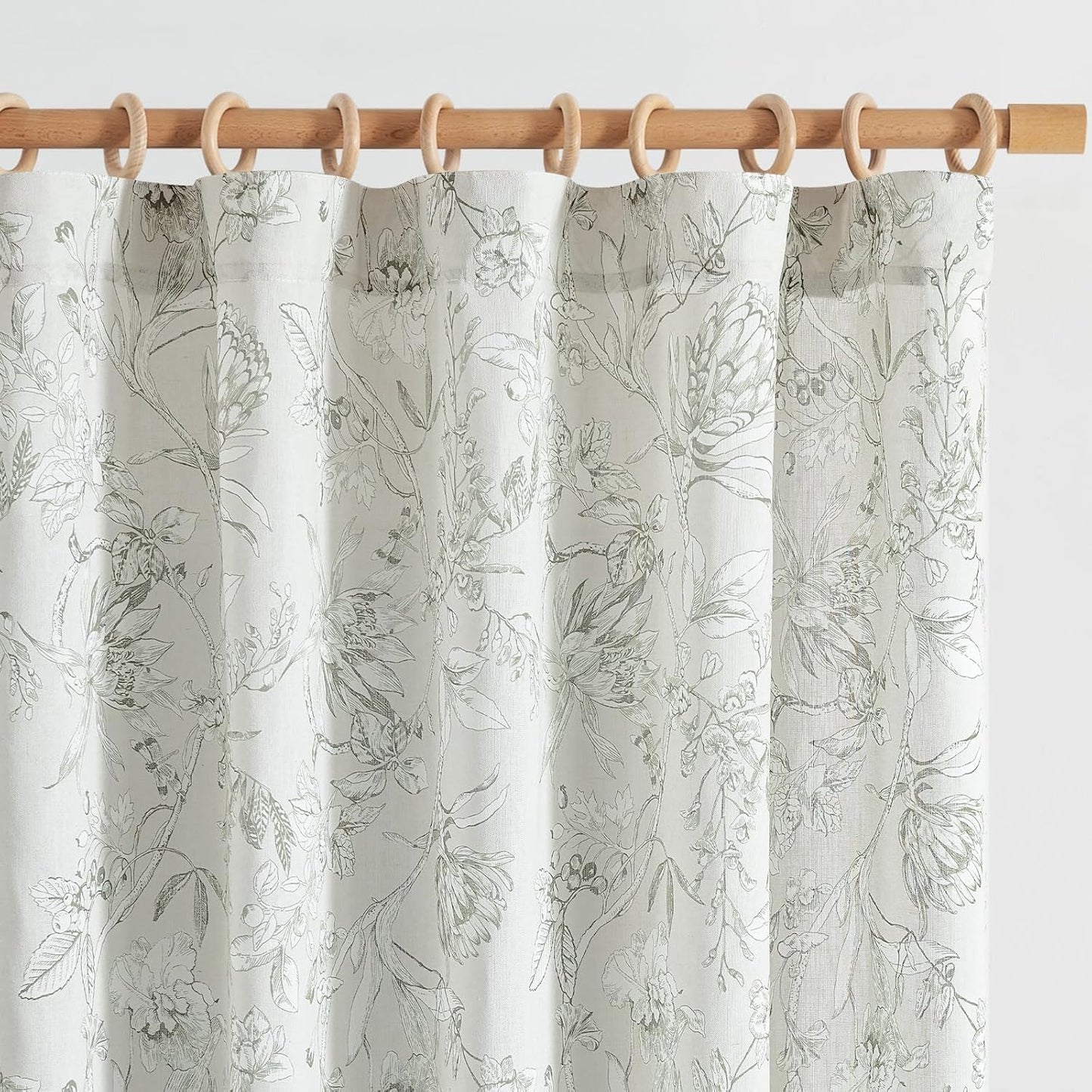 Floral Curtains 96 Inches Long for Vintage Farmhouse Style