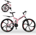26 Inch Adult Folding Bikes for Men and Women - Full Suspension