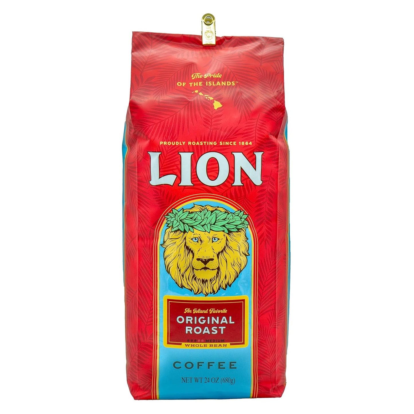 Lion Coffee Classic Original Whole Bean Medium Roast 24 Ounce