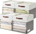 Linen Storage Cubes 4 Pack with Clear Window - Gray White Set