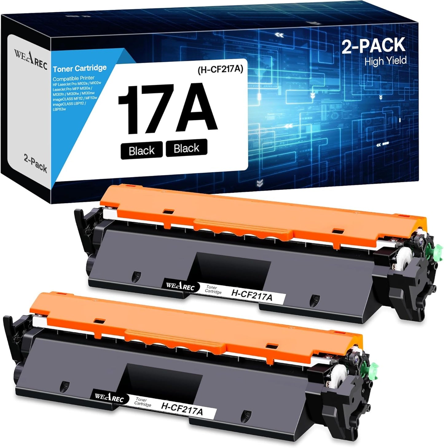 Compatible Toner Cartridge Replacement for HP 17A CF217A - 2-Pack