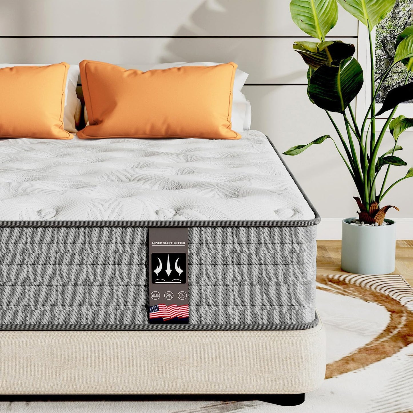 Queen Mattress Hybrid 12 Inch Gel Memory Foam for Comfort