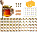 60 Pack 1.5oz Glass Honey Jars with Dipper and Gold Lids - Elegant