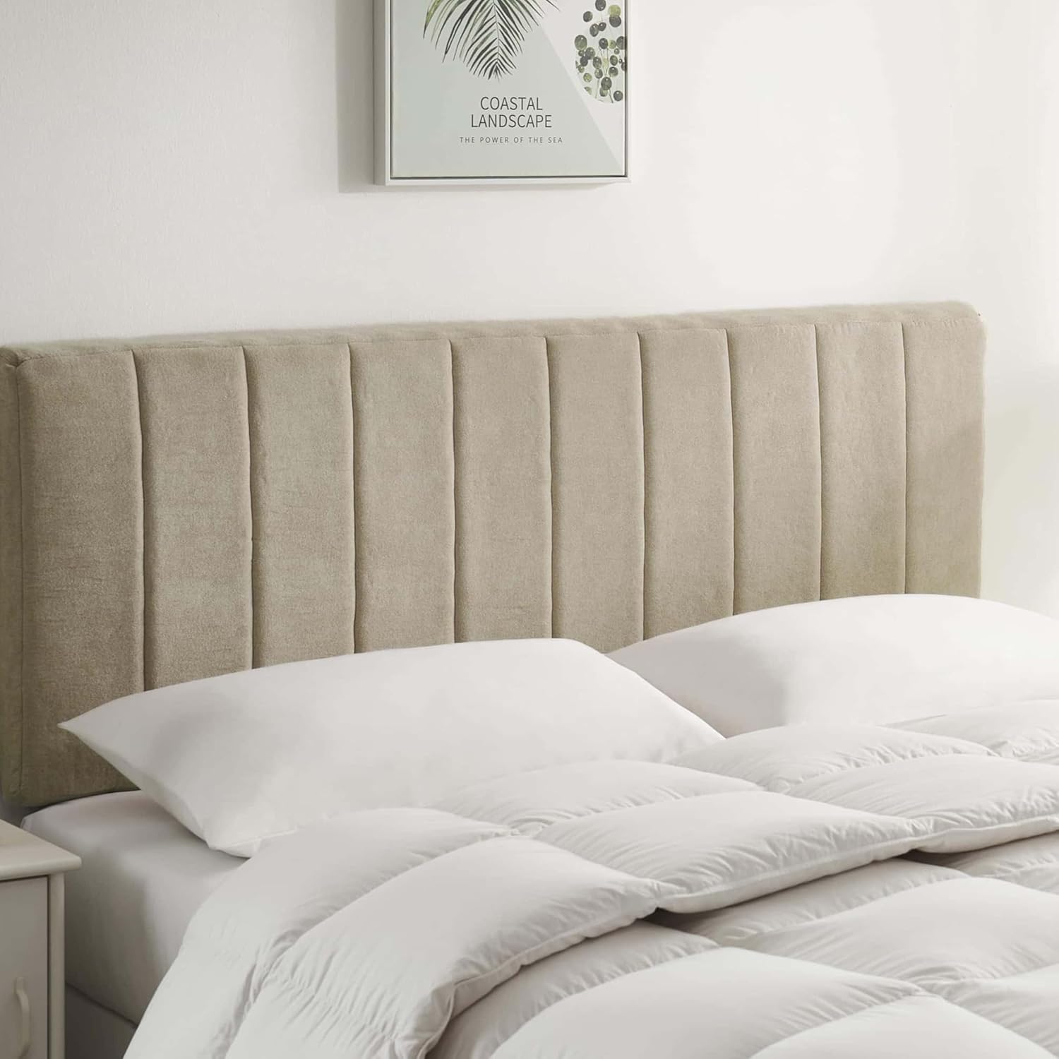 Upholstered King Headboard - Easy Assemble Channel Stitched Design
