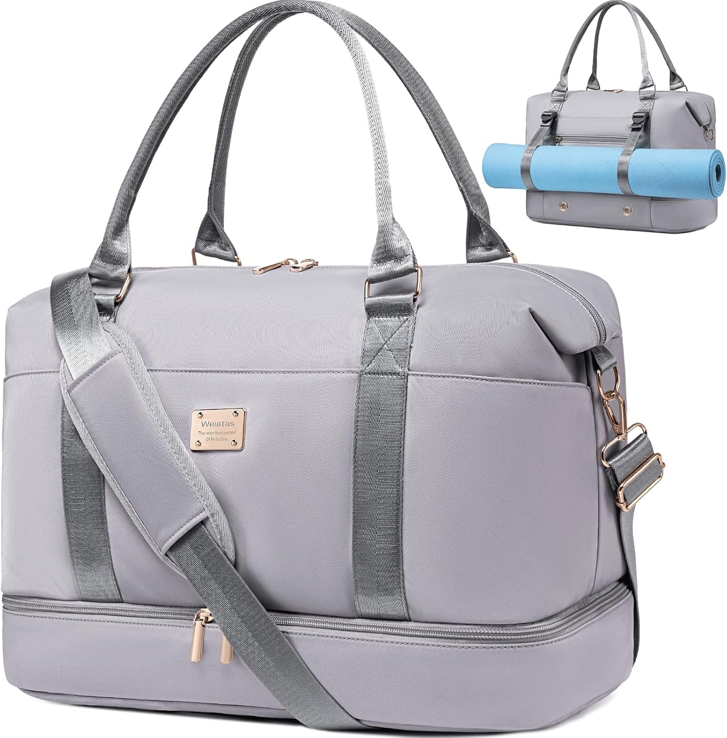 Weiatas Travel Duffel - Stylish Gym Tote with Shoe Compartment