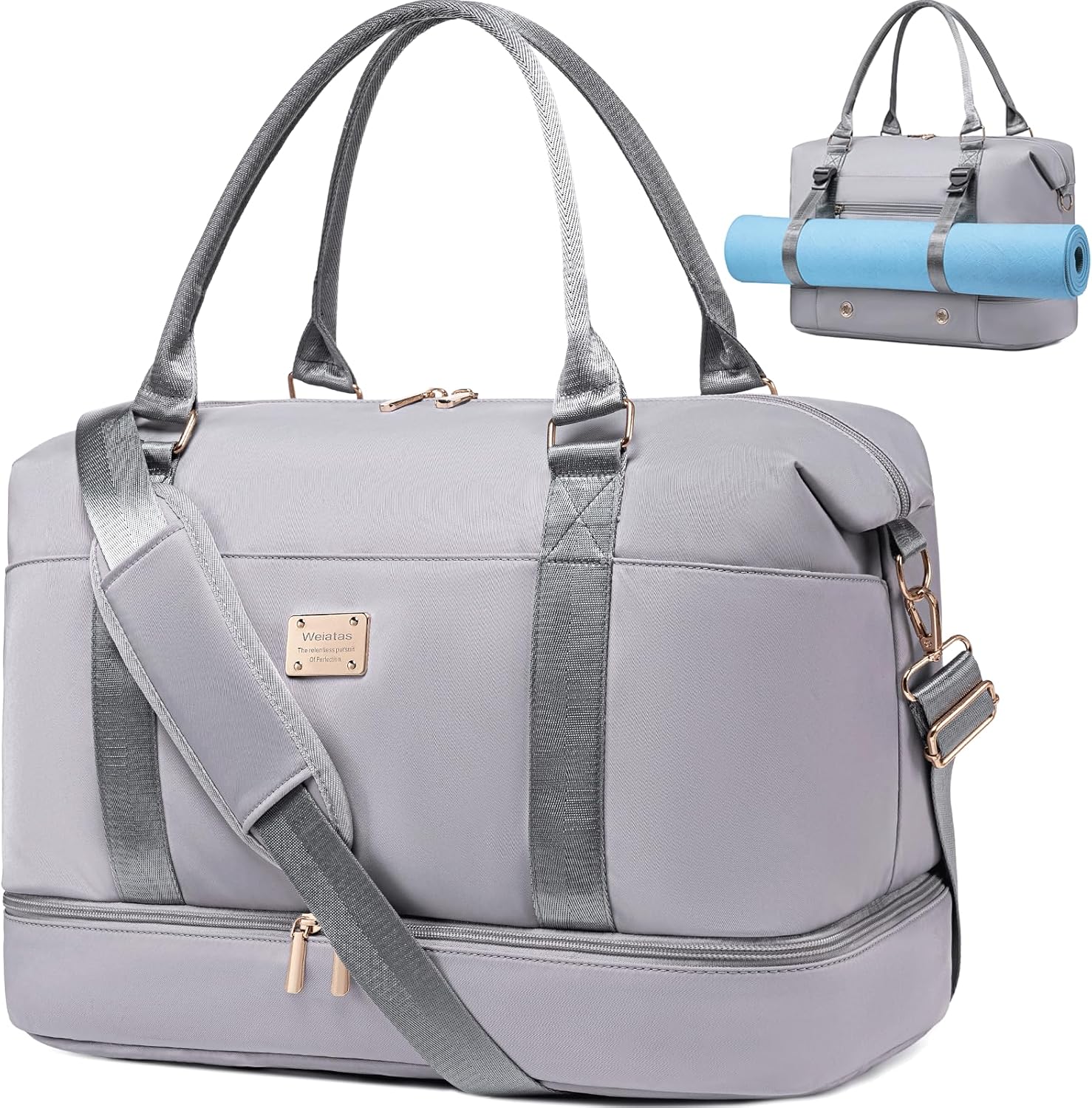 Weiatas Travel Duffel - Stylish Gym Tote with Shoe Compartment