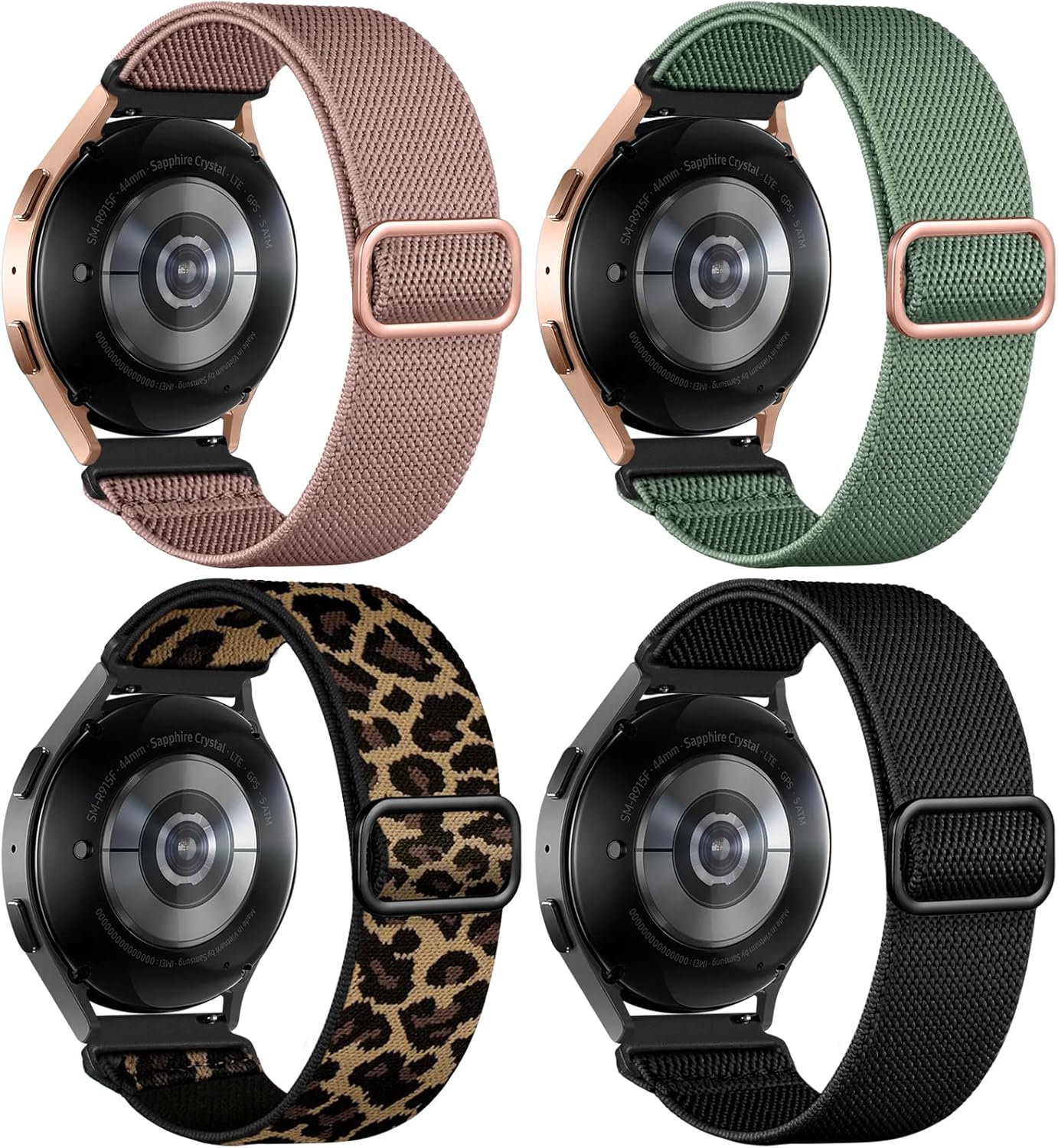 4 Pack Stretchy Nylon Bands for Samsung Watch 40mm/44mm