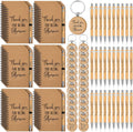Thank You Gifts Bulk 90 Pc Spiral Kraft Notebooks & Bamboo Pens - Team
