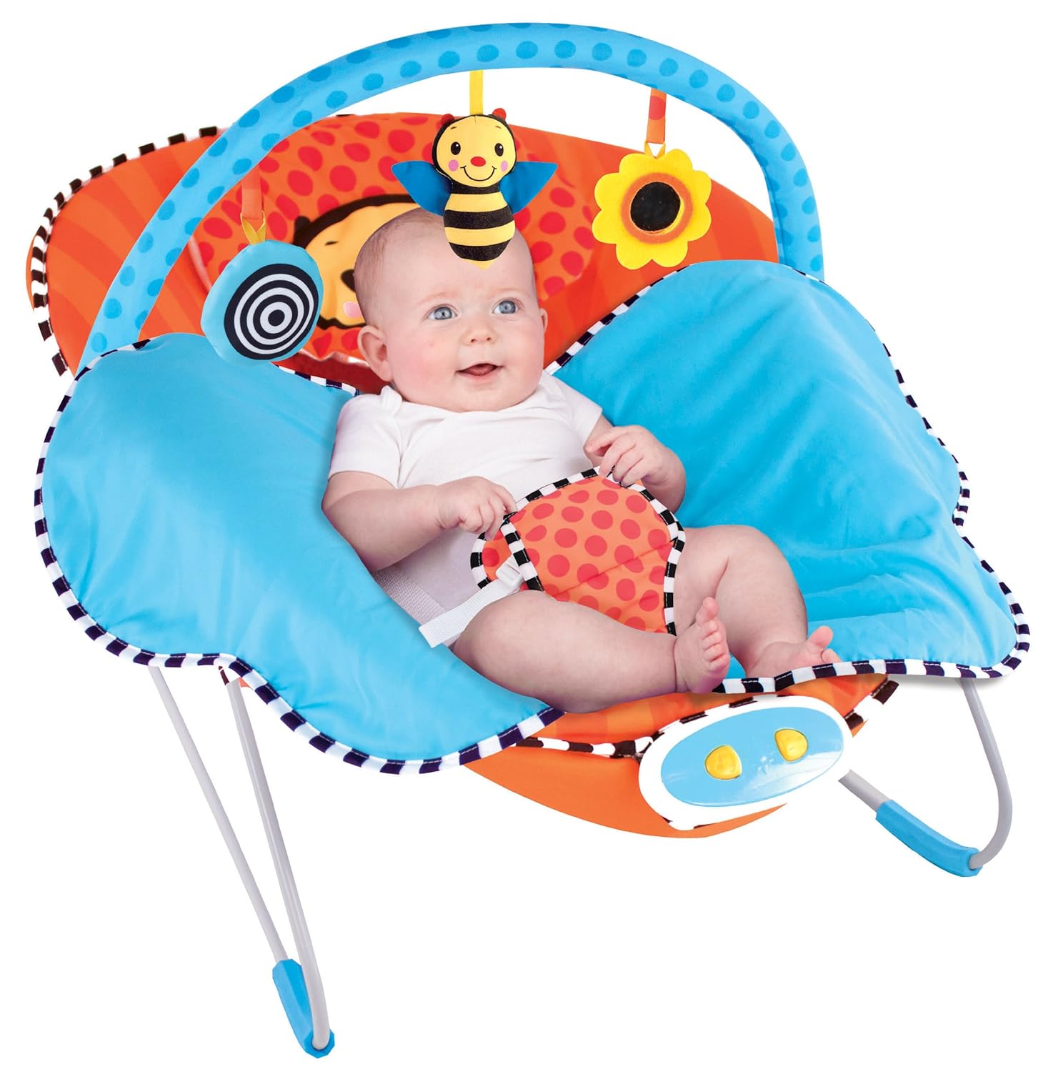Sassy Cuddle Bug Bouncer with Whimsical Bumble Bee Design