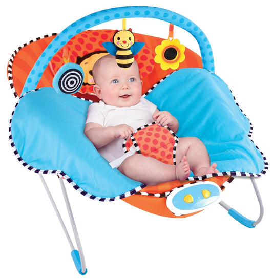 Sassy Cuddle Bug Bouncer with Whimsical Bumble Bee Design