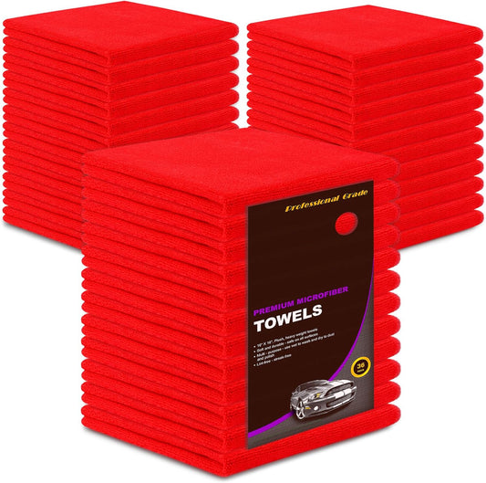 Ultra Soft Microfiber Cleaning Towels - 36 Pack - Ideal for Car & Home