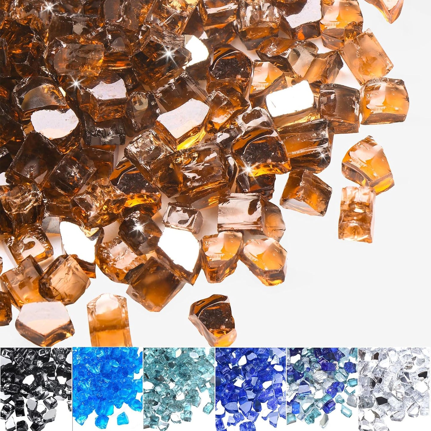 Calofulston Copper Fire Pit Glass Rocks for Stunning Fire Pits