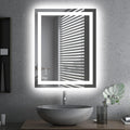 LED Bathroom Mirror 28in x 36in with Front and Backlight - Dimmable