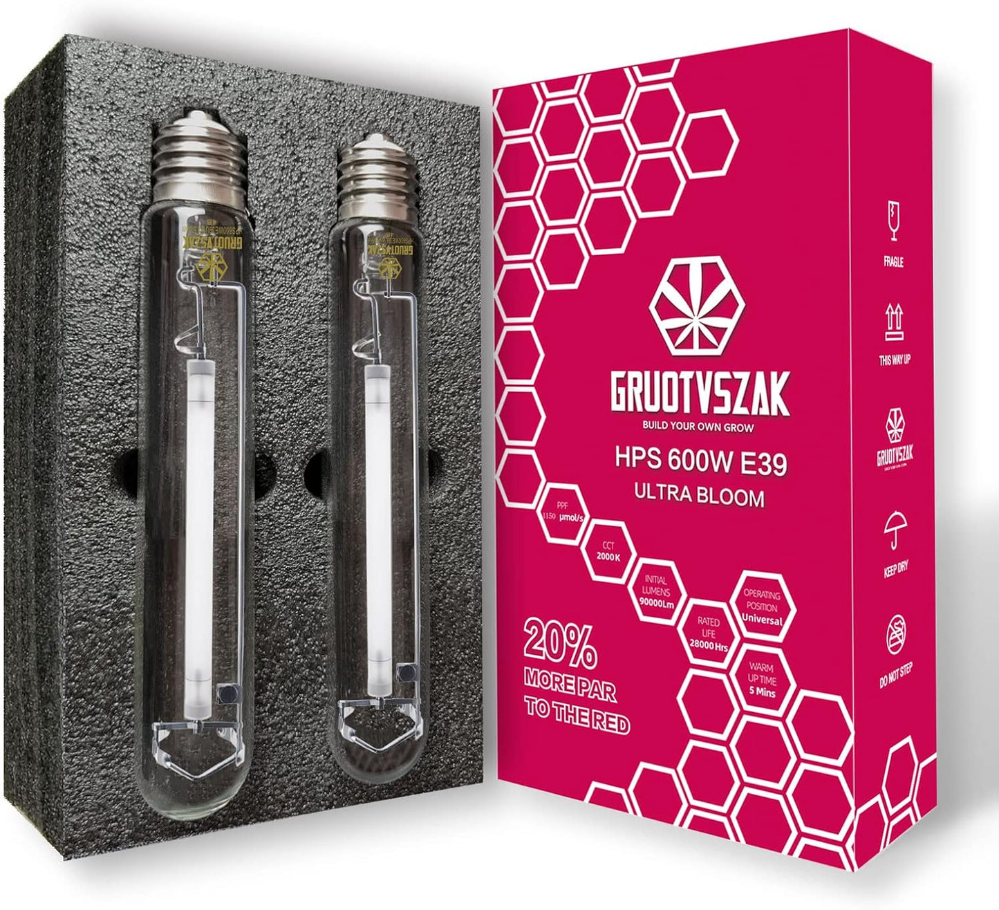 HPS 600 Watt Grow Light Bulb E39 for Bigger Buds and Yield