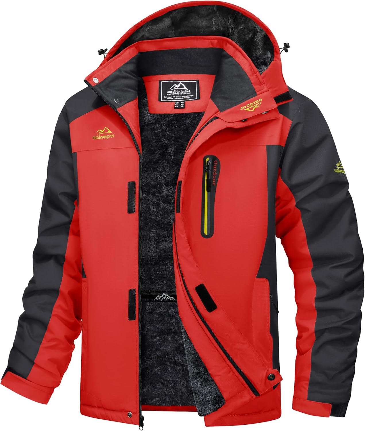 MAGCOMSEN Men's Winter Jacket Waterproof Fleece Parka Coats