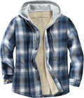 Men's Cotton Plaid Shirt Jacket Fleece Lined Flannel (Style HTLT)