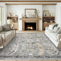 9x12 Area Rug Ultra-Thin Washable Rug for Living Room