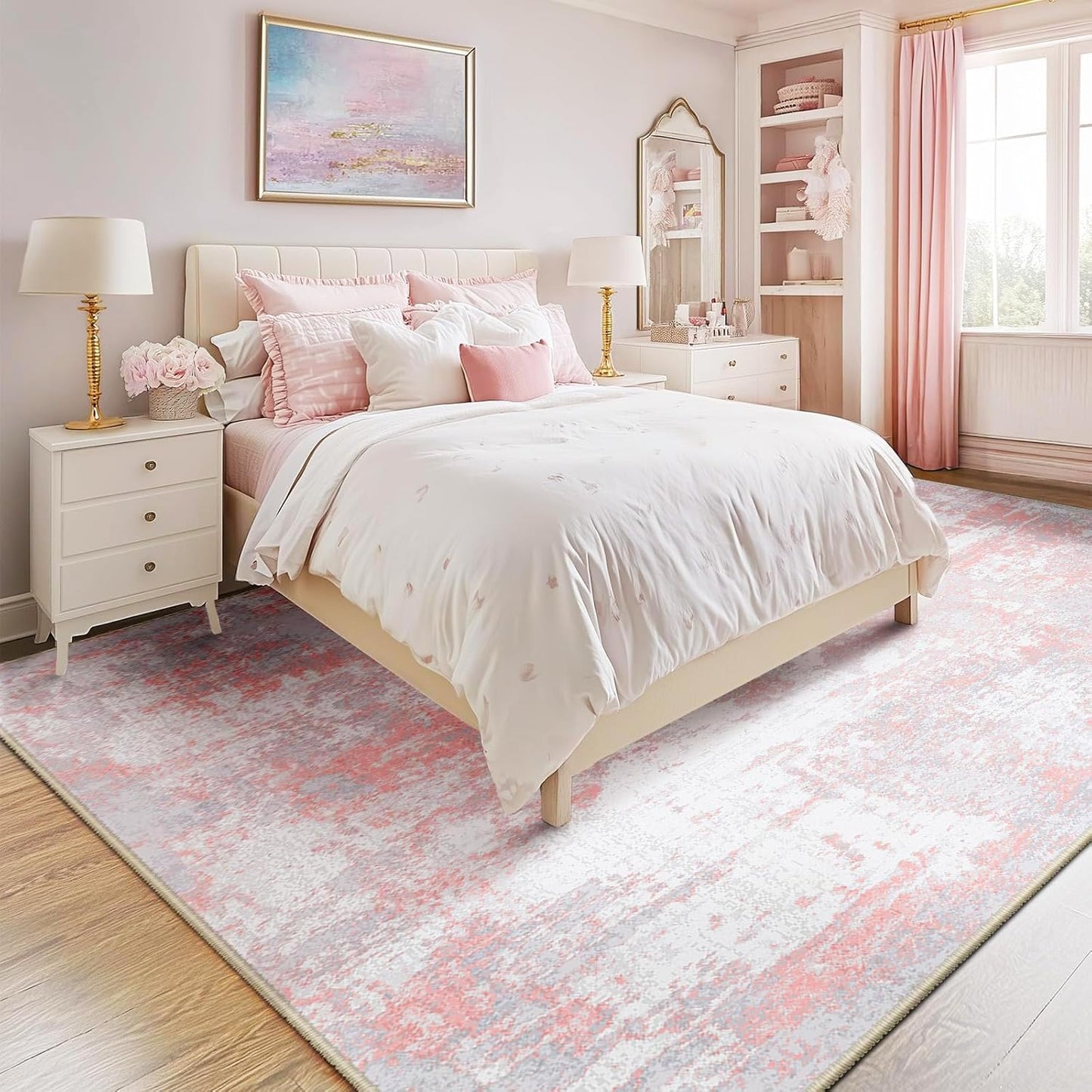 Washable Area Rugs 8ftx10ft Non-Slip Modern Abstract Soft