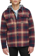 Levi's Plaid Sherpa Lined Hooded Shirt Jacket - Warm, Casual Layer is