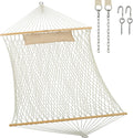 JoyView Traditional Rope Double Hammock - Hand Woven Cotton Comfort