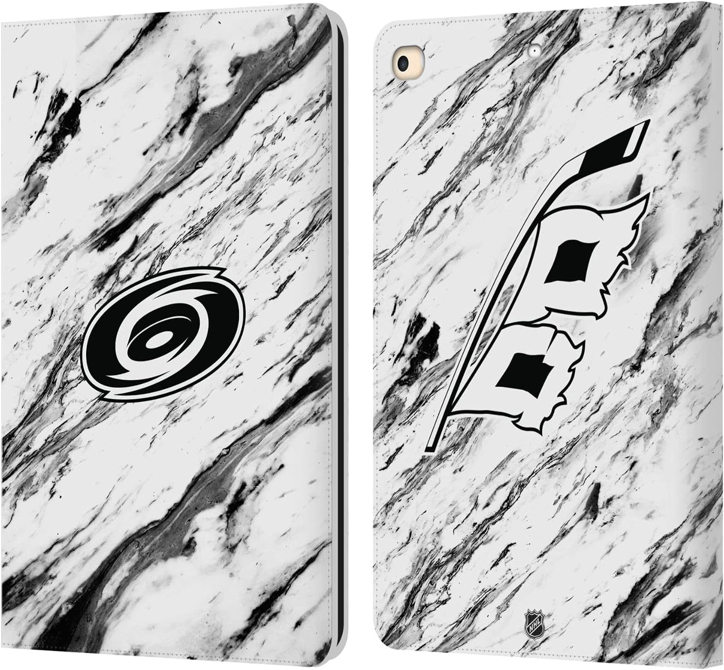 NHL Marble Carolina Hurricanes Leather Wallet Case for iPad 9.7