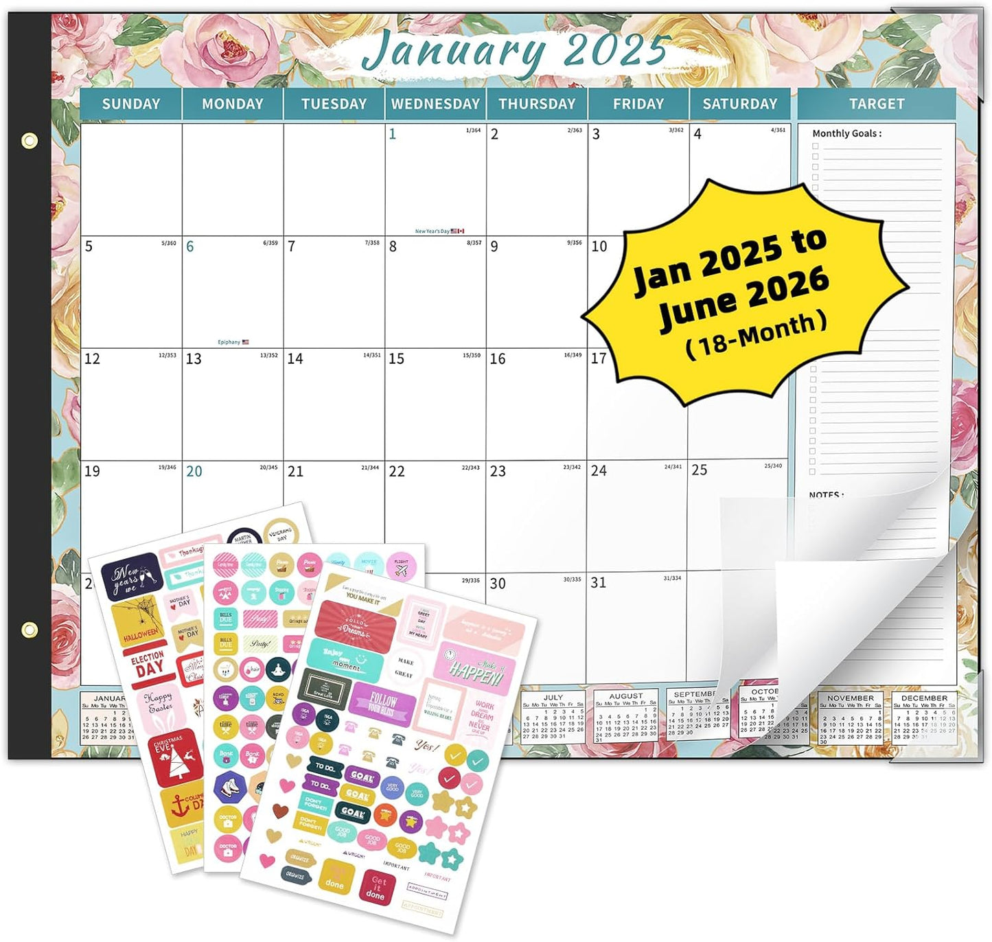 Ospelelf Large Desktop Calendar 2025-2026