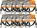 Gearlux DMX Cable 3-Pin Male to Female, 6.5 ft - 10 Pack