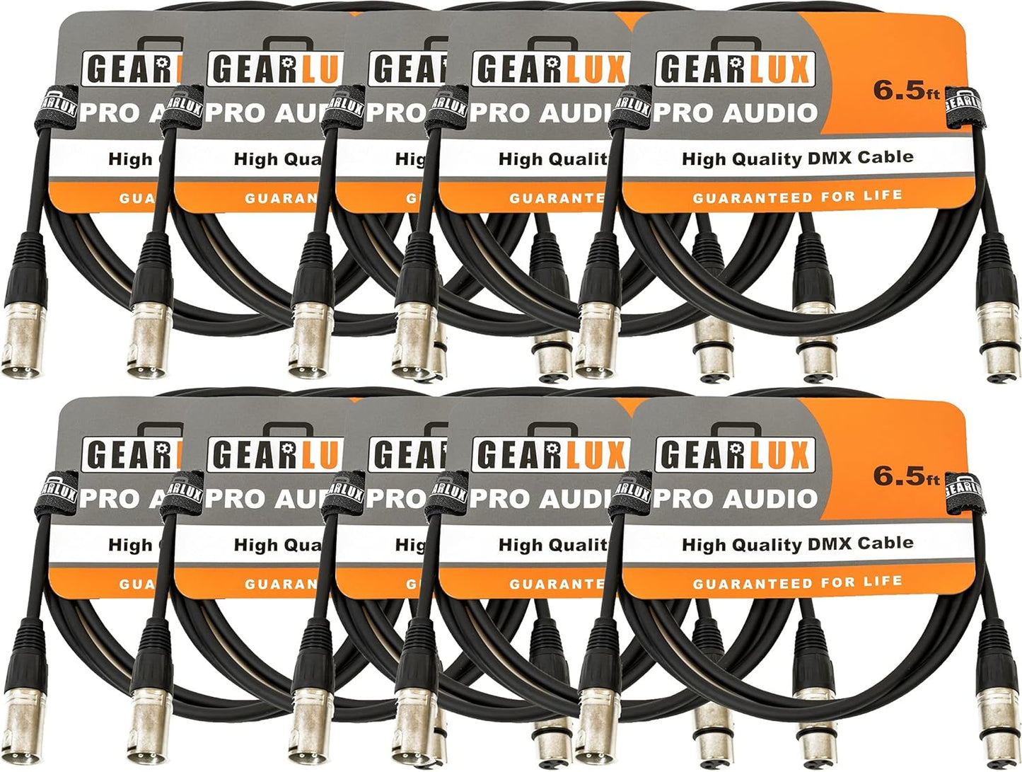 Gearlux DMX Cable 3 Pin Male to Female 6.5 Feet 10 Pack Review