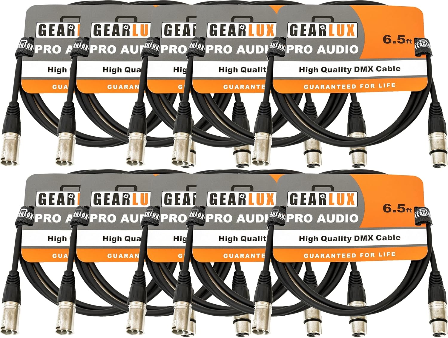 Gearlux DMX Cable 3 Pin Male to Female 6.5 Feet 10 Pack Review