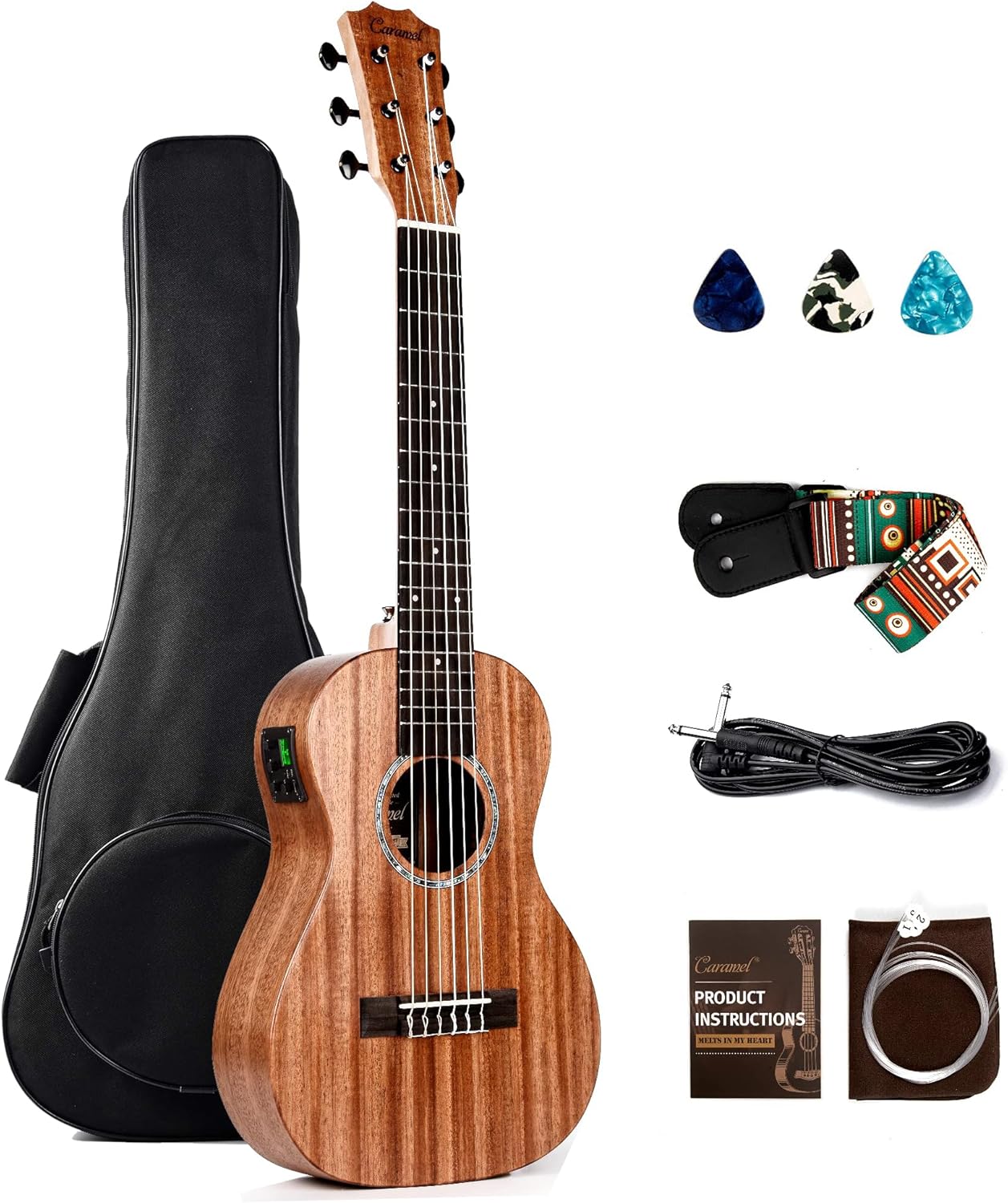 Caramel 30 inch All Solid Mahogany Guitalele for Beginners