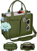 Canvas Tote Bag for Women with Zipper & Compartments - Large Work Tote