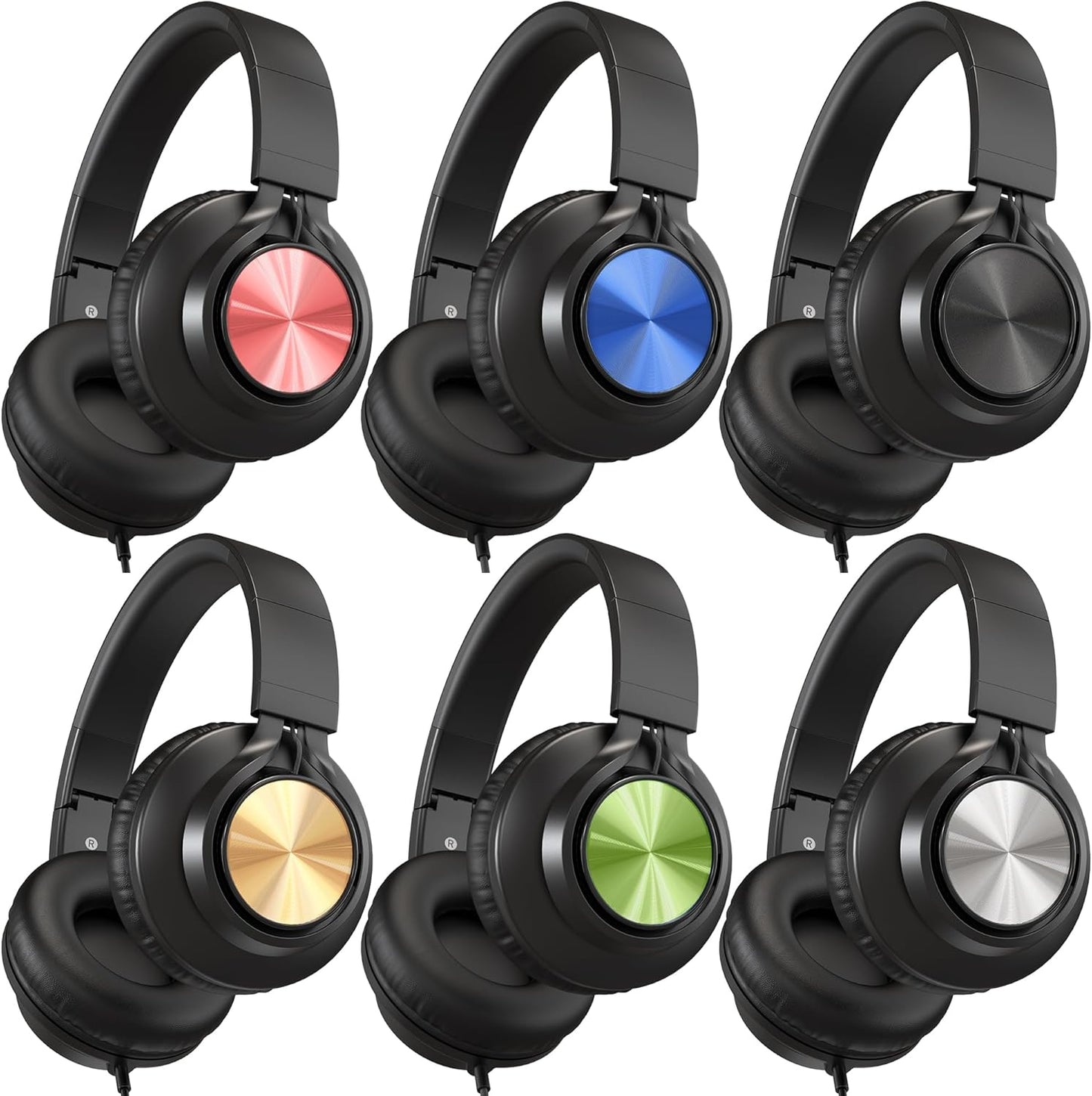 AILIHEN Kids Headphones Bulk for School - 6-Pack Wired Set