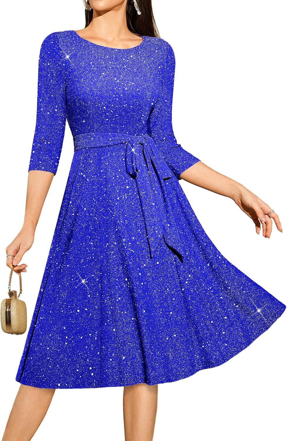 DRESSTELLS Vintage Cocktail Dress for Women, Elegant Sequin Design