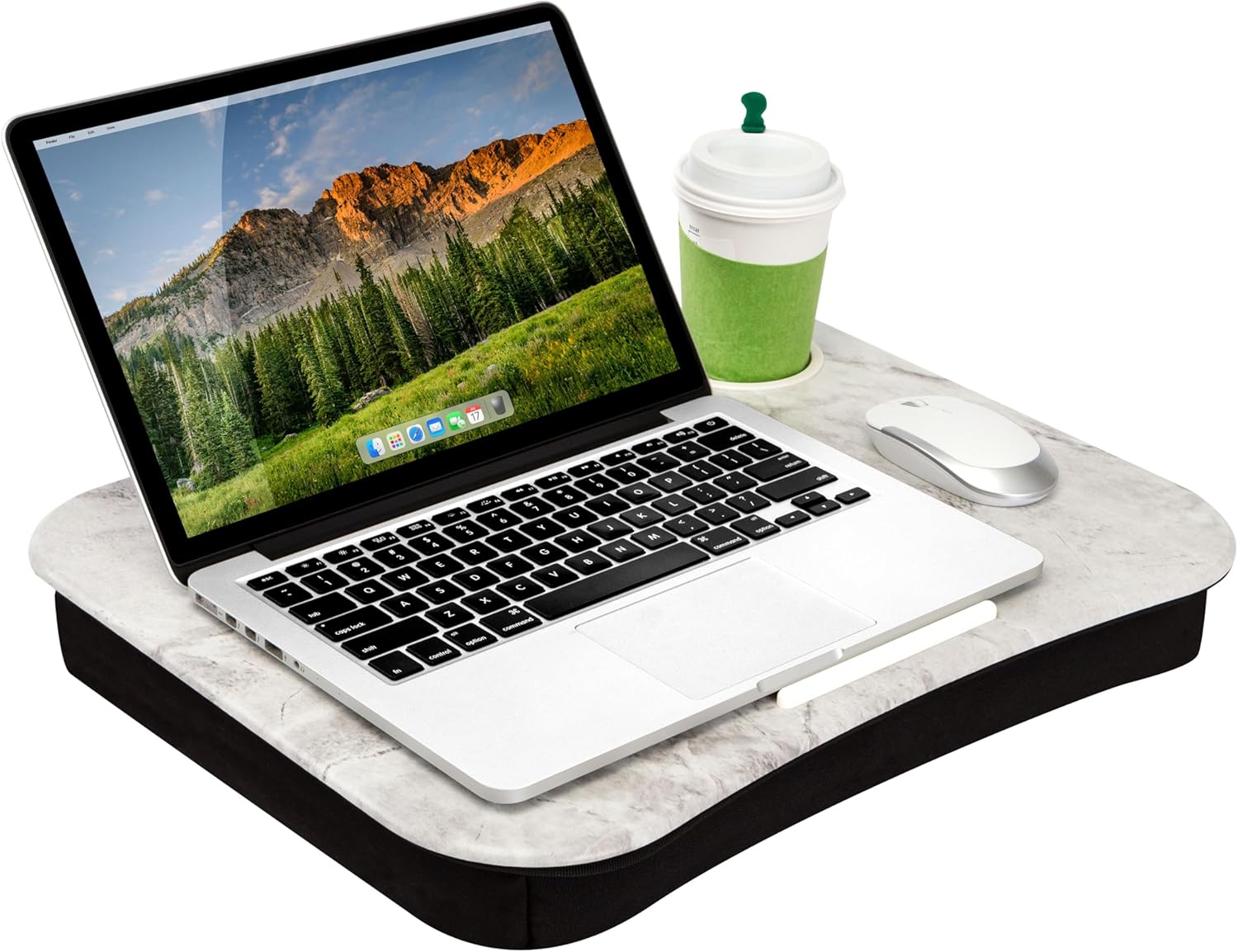 LAPGEAR Cup Holder Lap Desk with Device Ledge for 14 Inch Laptops