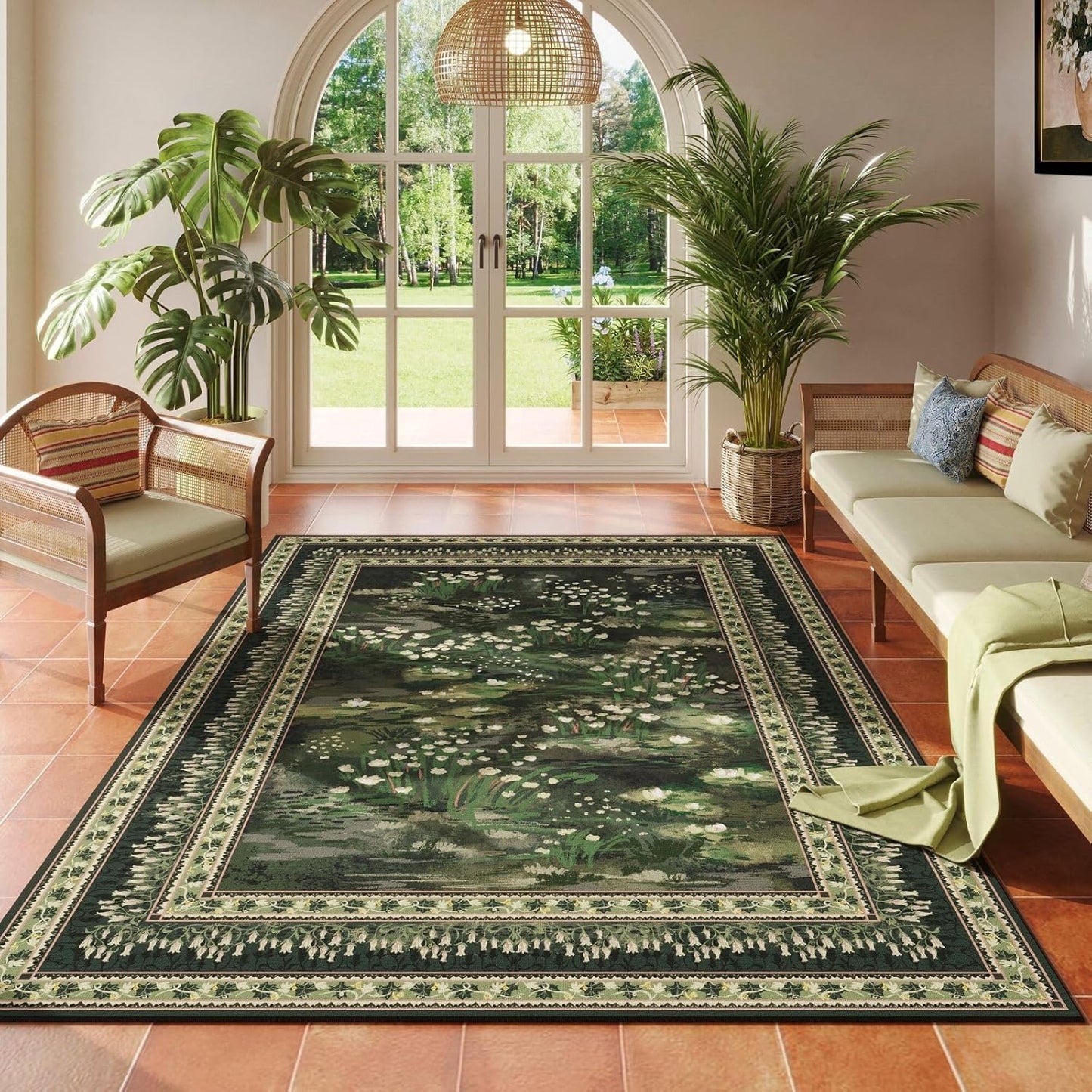 4x6 Impressionist-Style Vintage Washable Rug for Every Room