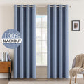 Linen Texture Blackout Curtains 52x108 in (2 Panels) - Room Darkening